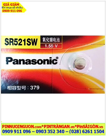 Panasonic SR521SW-Pin 379, Pin đồng hồ 1.5v Silver Oxide Panasonic SR521SW (Xuất xứ NHẬT)